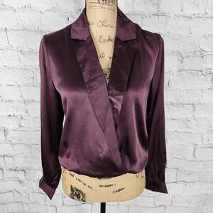 Cami NYC the kendall blouse Sz S long sleeve 100% silk A16